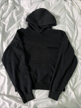 ESSENTIALS Fear Of God Black Pullover Hoodie